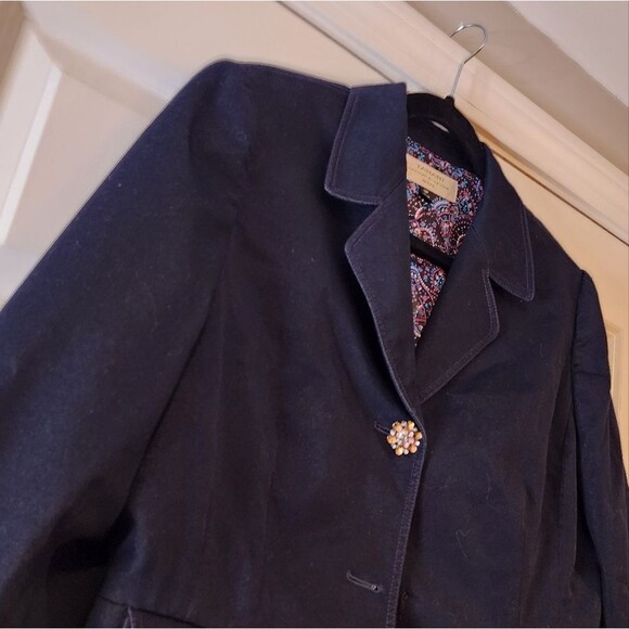 Tahari Arthur S Levine black button front blazer jacket 14P - Picture 3 of 6